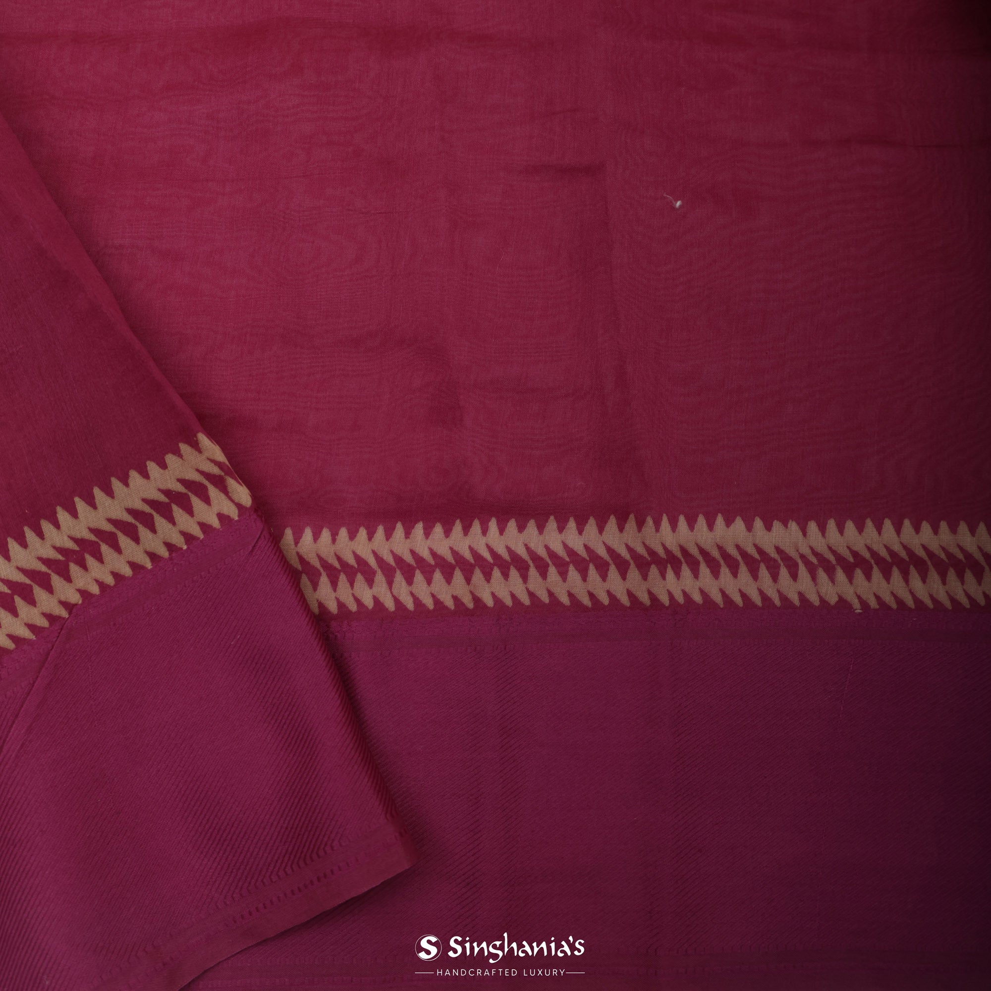 Steel Pink Printed Chanderi Silk Saree With Floral Jaal Design