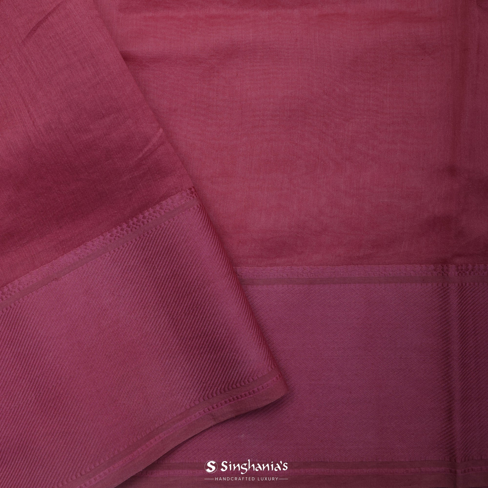 Hippie Pink Chanderi Silk Saree With Floral Motif Pattern