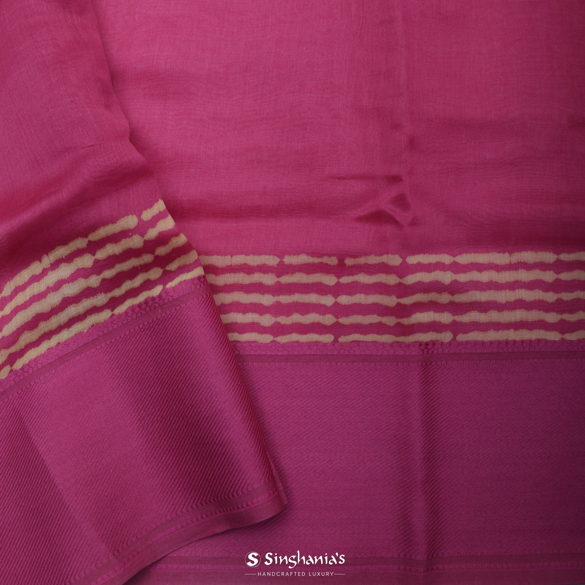 Mulberry Pink Printed Chanderi Silk Saree With Floral Butti Design