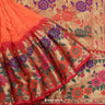 Carrot Orange Silk Bandhani Saree