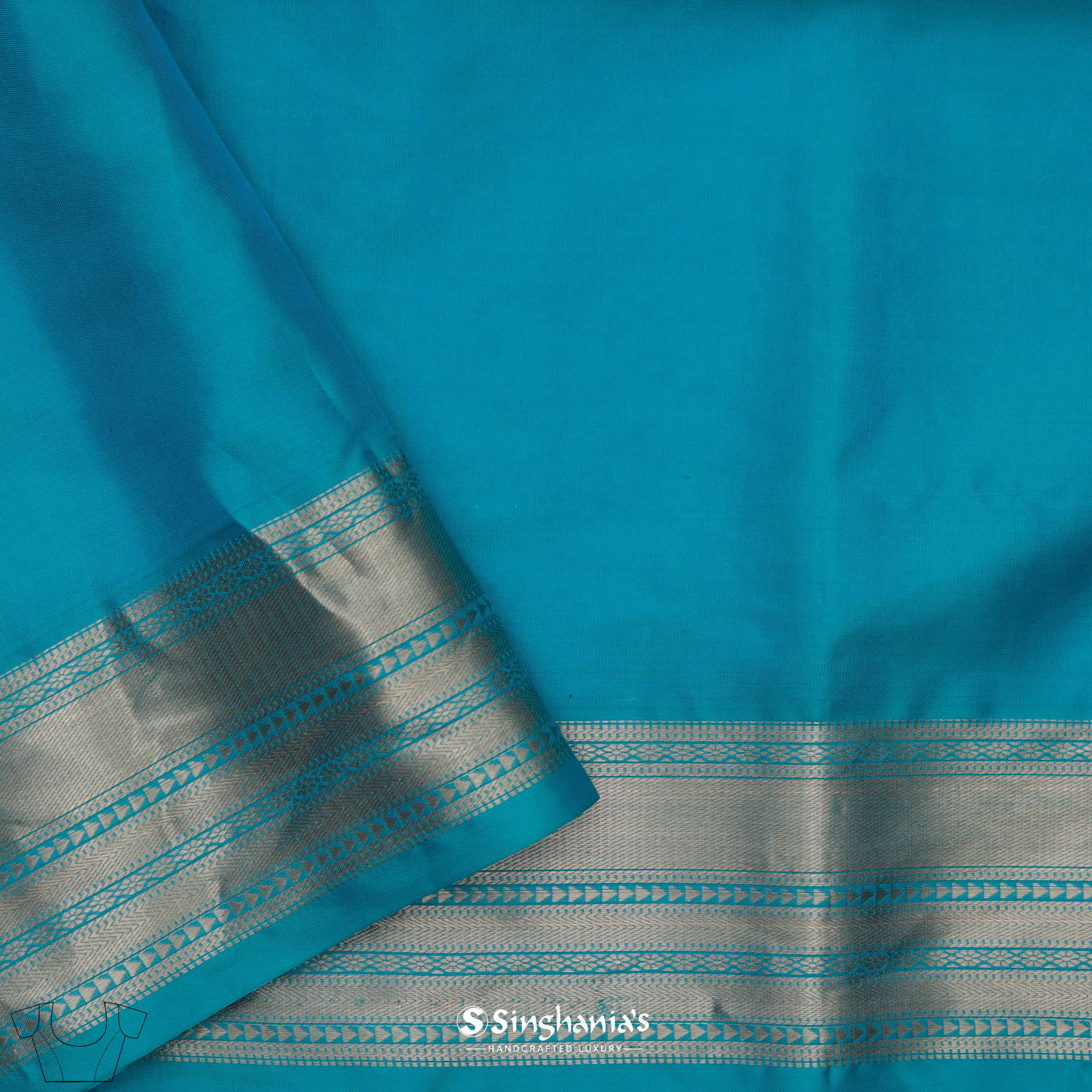 Royal Aqua Blue Soft Silk Saree