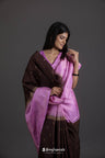 Brown Soft Silk Saree With Floral Buttis