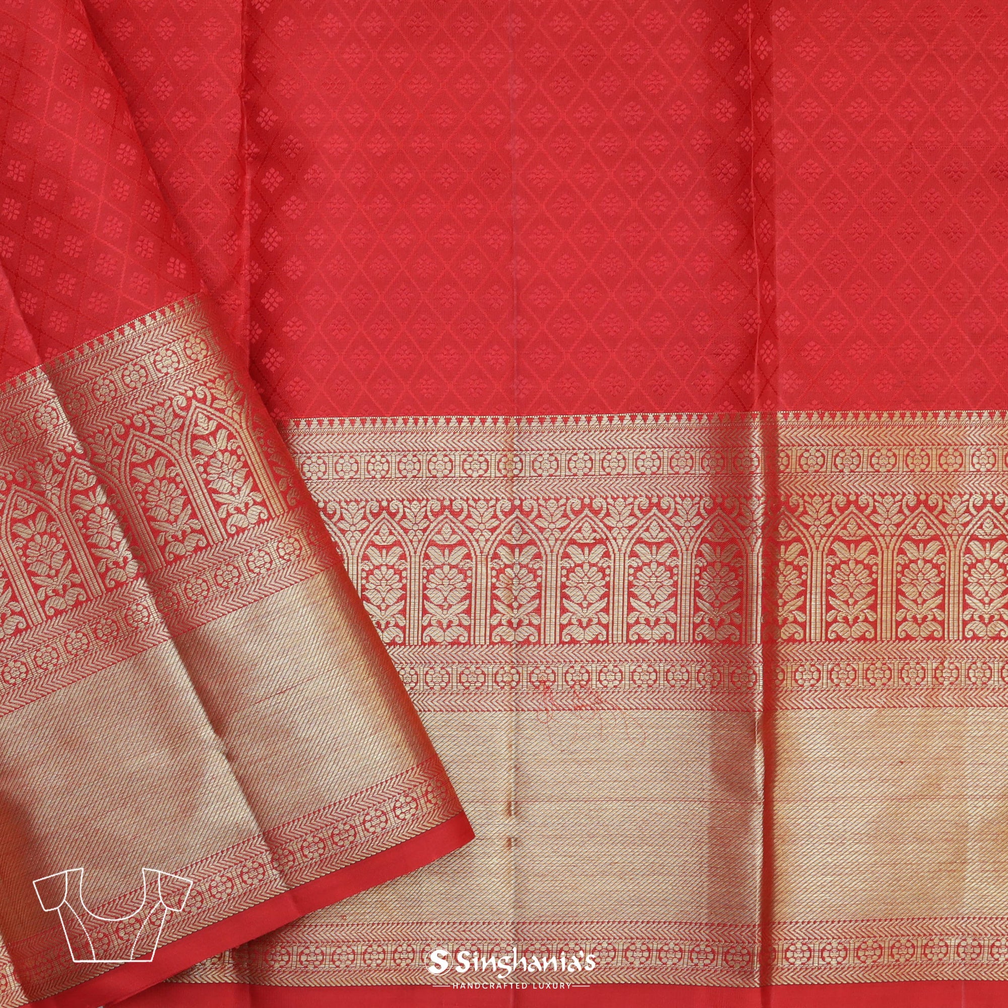 Medium Purple Kanjivaram Silk Saree With Floral Buttis Weaving