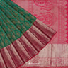 Castleton Green Kanjivaram Silk Saree With Floral Buttas Design