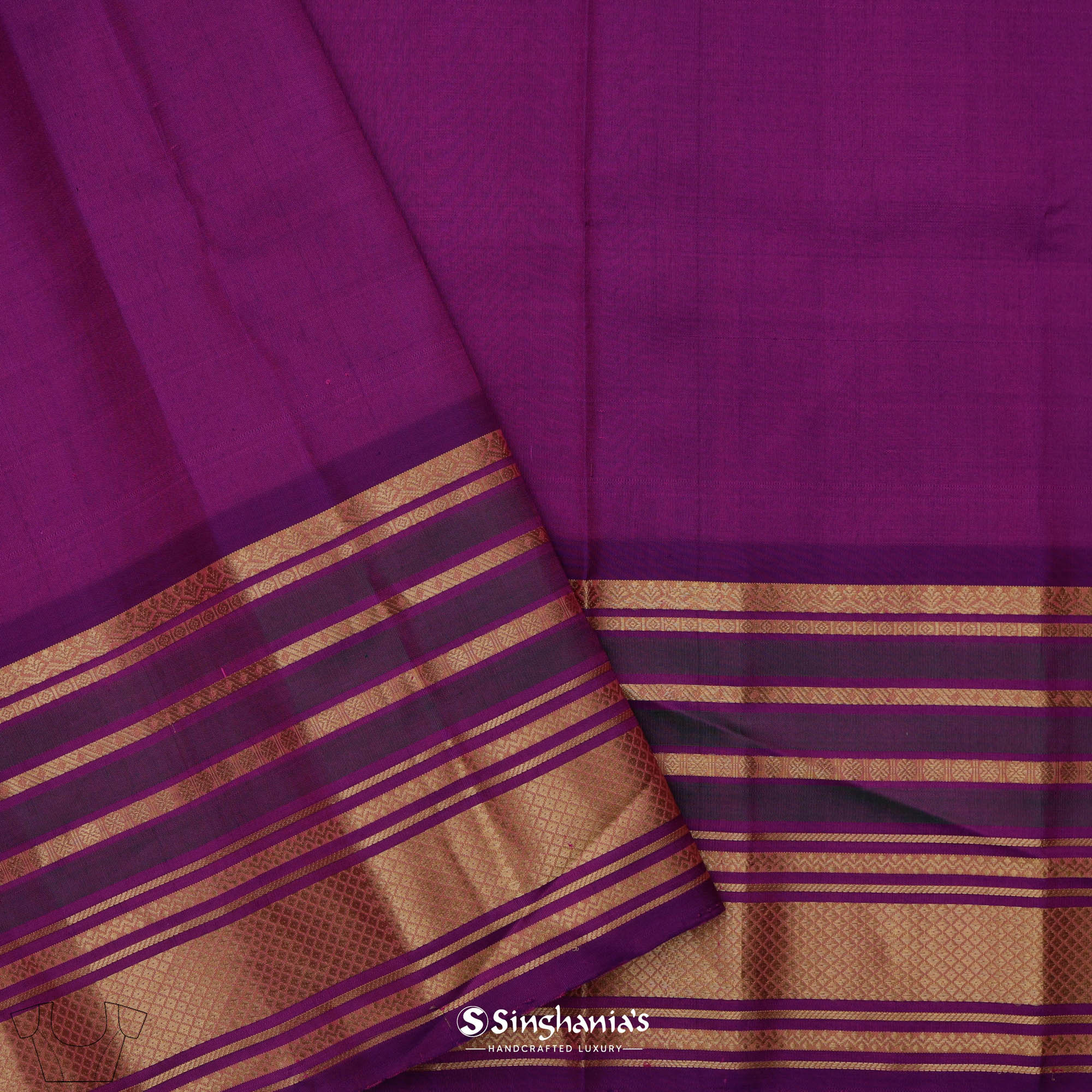 Dark Magenta Gadwal Silk Saree