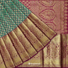 Jungle Green Kanjivaram Silk Saree With Floral Buttis Weaving