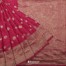 Ruby Red Banarasi Satin Saree With Floral Weaving