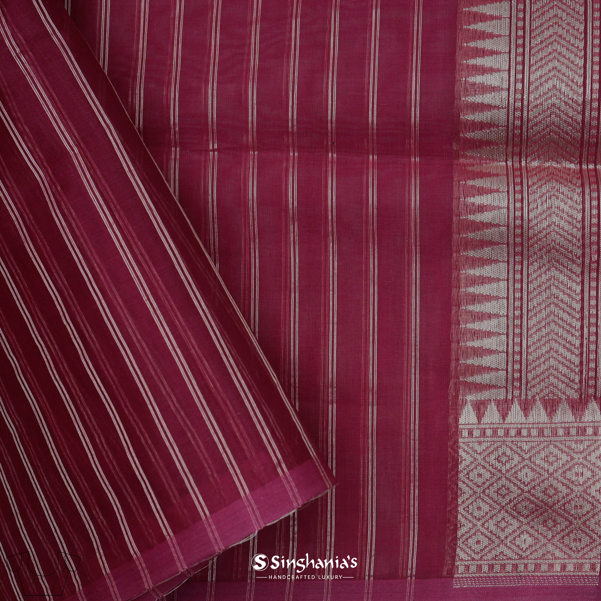 Maroon Pink Organza Banarasi Saree With Floral Jaal Weaving