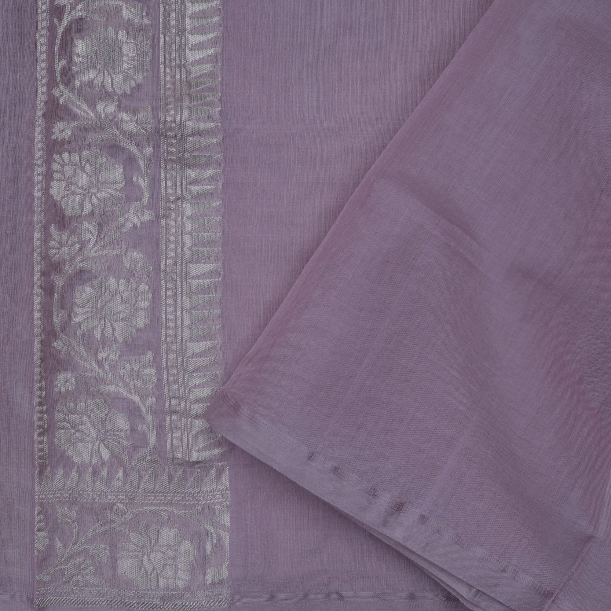 Heather Purple Organza Banarasi Saree With Elephant Weaving