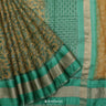 Earthy Yellow Printed Maheshwari Saree With Floral Jaal Design