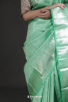 Mint Green Floral Jaal Kanjivaram Silk Saree