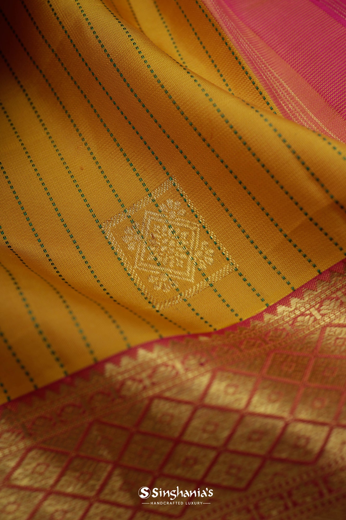 Deep Yellow Kanjivaram Silk Saree